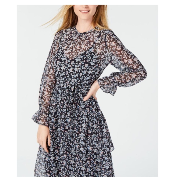 Maison Jules Long Sleeve Asymmetric Maxi Dress - Picture 1 of 8